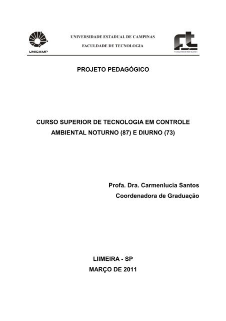 Projeto Pedagógico - Faculdade de Tecnologia - Unicamp