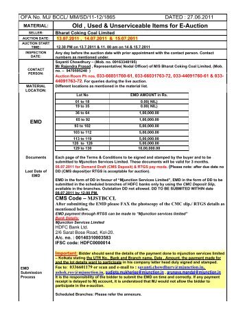 Old , Used & Unserviceable Items for E-Auction - Login - Metaljunction