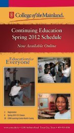 Continuing Education Spring 2012 Schedule - College of the Mainland