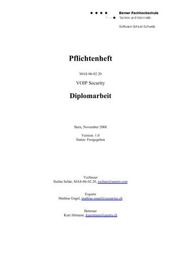 Pflichtenheft VOIP Security