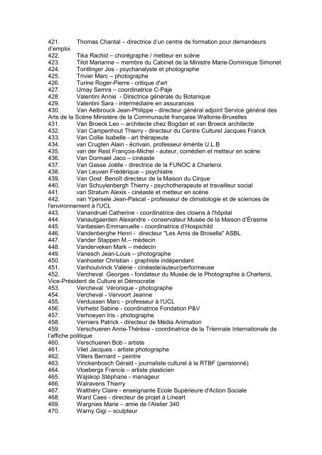 la liste complÃ¨te des signataires - Culture & DÃ©mocratie