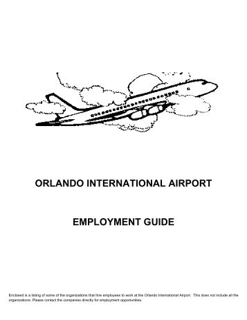 ORLANDO INTERNATIONAL AIRPORT EMPLOYMENT GUIDE