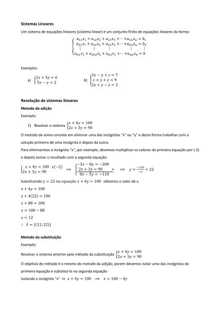 Aula - Sistemas Lineares - Aldo Vieira