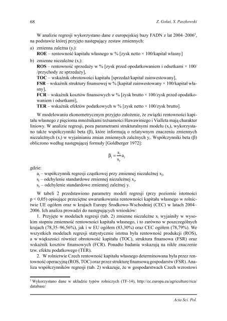 Acta Scientiarum Oeconomia 9 (1)