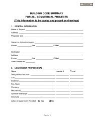 Building Code Summary Form