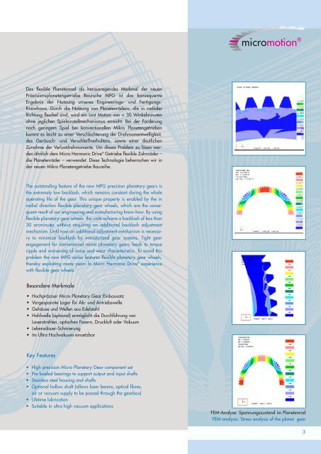 Mikro Planetengetriebe MPG MPG Micro Planetary Gears
