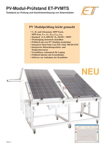 PV-Modul-PrÃ¼fstand ET-PVMTS - ET SolarPower GmbH