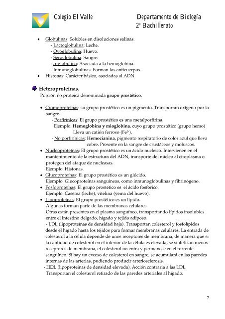 AMINOÃCIDOS Y PROTEÃNAS - BiologÃ­a El Valle