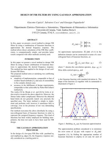 DESIGN OF FIR FILTERS BY USING GAUSSIAN APPROXIMATION ...