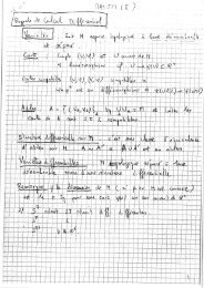 Rappels de calcul différentiel