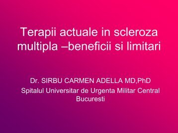 Terapii actuale in scleroza multipla - Societatea de Scleroza Multipla ...