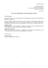 Notice of the 188th Ordinary General Shareholders' Meeting