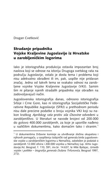 Stradanje pripadnika Vojske Kraljevine Jugoslavije iz Hrvatske u ...