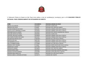 Lista de Inscritos - Defensoria