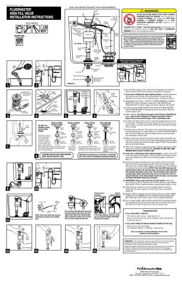 FLUIDMASTER® 400A FILL VALVE INSTALLATION INSTRUCTIONS