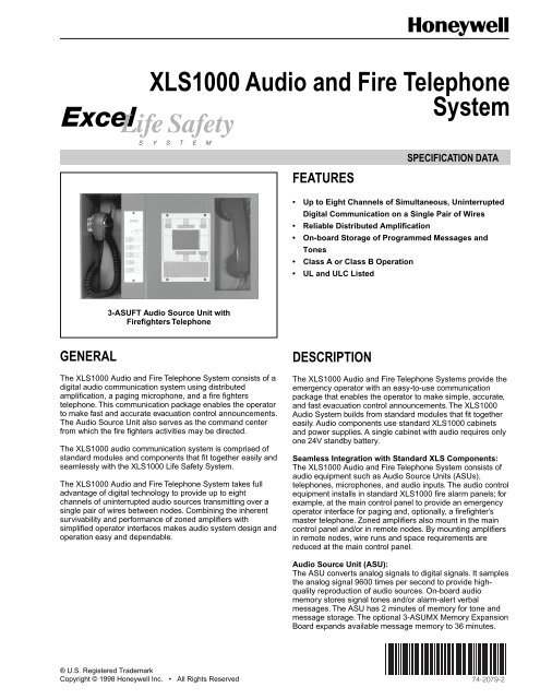 74-2079 -XLS1000 Audio and Fire Telephone System