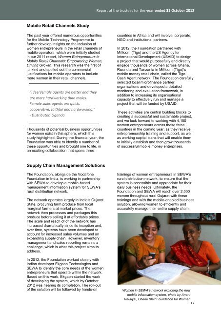 2012 Annual Report - Cherie Blair Foundation for Women