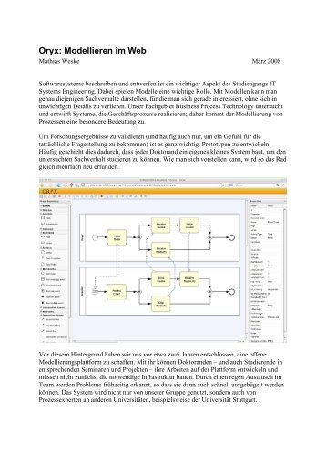 Oryx: Modellieren im Web - Business Process Technology Group