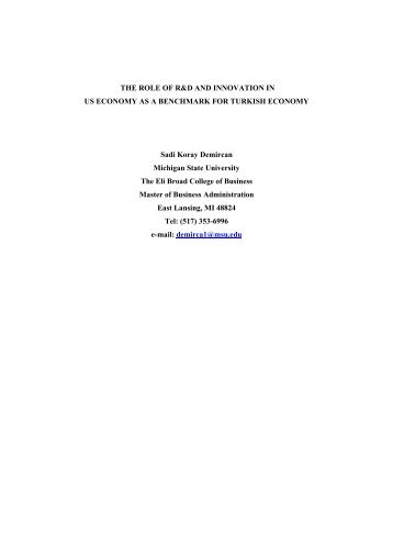THE ROLE OF R&D AND INNOVATION IN US ECONOMY AS A ...
