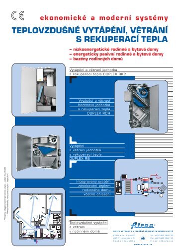 teplovzduÅ¡nÃ© , vytÃ¡pÄnÃ­ vÄtrÃ¡nÃ­ s rekuperacÃ­ tepla - PRIMA - KLIMA ...