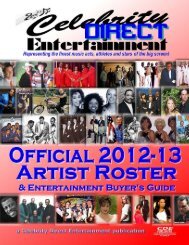 download full artist roster magazine - Celebrity Direct Entertainment