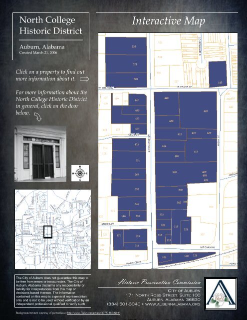 North College Street Historic District Interactive Map - City of Auburn