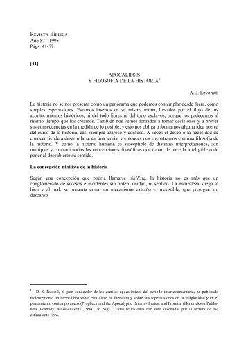 AÃ±o 57 - 1995 PÃ¡gs. 41-57 [41] APOCALIPSIS Y ... - Revista Biblica