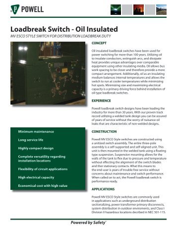 Loadbreak Switch - Oil Insulated - Powell Industries, Inc.