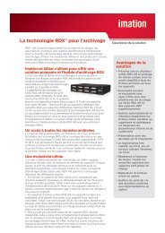 la librairie de stockage RDX A8 Imation et du logiciel QStar Archive ...