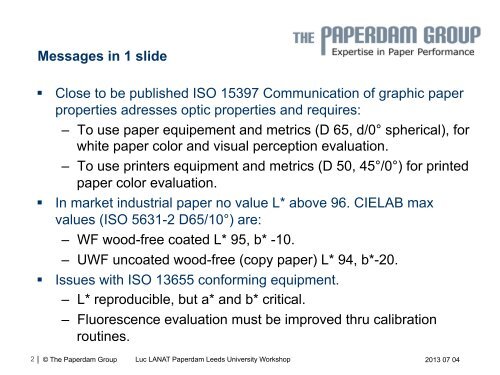 ISO FDIS 15397 Communication of Graphic Paper Properties and ...