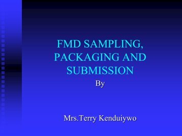 FMD Sampling, Packaging and Submission - OIE Africa