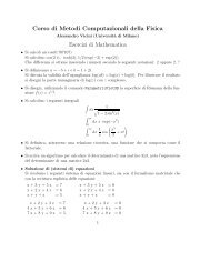 Corso di Metodi Computazionali della Fisica Esercizi di Mathematica