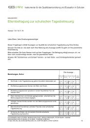 Fragebogen an die Eltern - Bildung und Betreuung