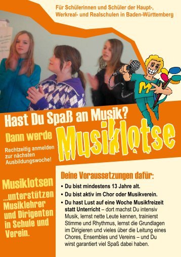 Zur neuen Ausbildung hat die Landesmusikjugend einen Flyer ...