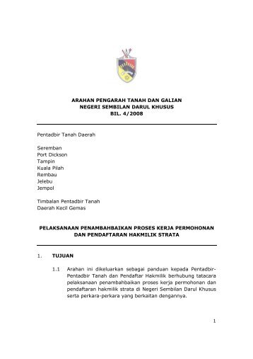 1 ARAHAN PENGARAH TANAH DAN GALIAN NEGERI SEMBILAN ...