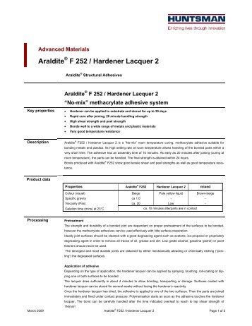 Araldite F 252 / Hardener Lacquer 2 - DanLube