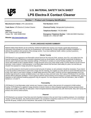 Material Safety Data Sheets