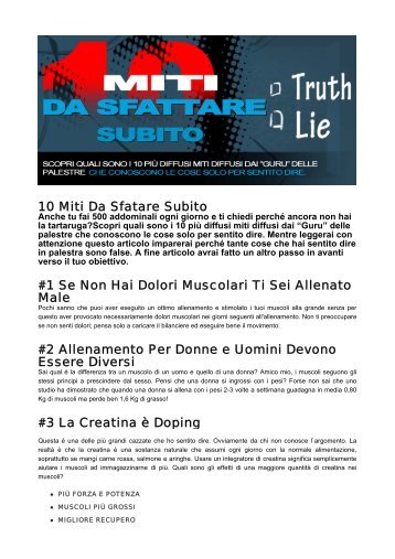 10 Miti Da Sfatare Subito #1 Se Non Hai Dolori ... - Ultimate Italia