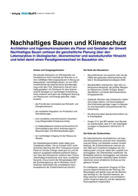 Arch Ing Messeblatt - Letztstand.pdf - Kammer der Architekten und ...