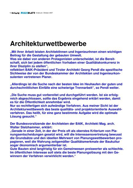 Arch Ing Messeblatt - Letztstand.pdf - Kammer der Architekten und ...