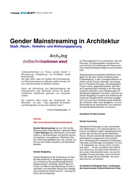 Arch Ing Messeblatt - Letztstand.pdf - Kammer der Architekten und ...