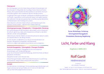 Licht, Farbe und Klang Rolf Gardi - Interdimensional.net