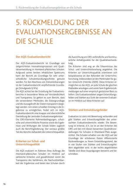 ExtErnE Evaluation von SchulEn - AQS - in Rheinland-Pfalz