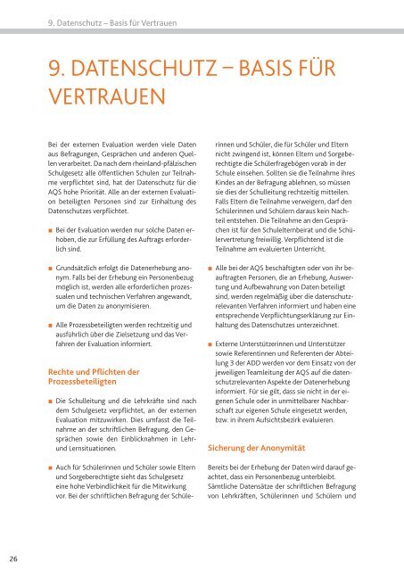 ExtErnE Evaluation von SchulEn - AQS - in Rheinland-Pfalz