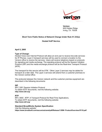 Hosted VoIP Service A - Verizon