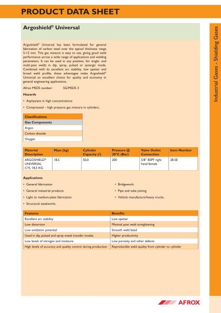 Argoshield Universal - Afrox Gases