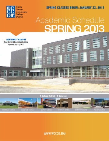 Spring 2013 Academic Schedule - Wayne County Community College