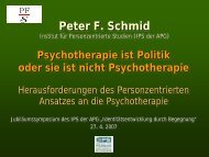 Psychotherapie ist Politik oder sie ist nicht ... - Peter F. Schmid