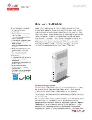 Sun Ray 3 Plus Client - Oracle