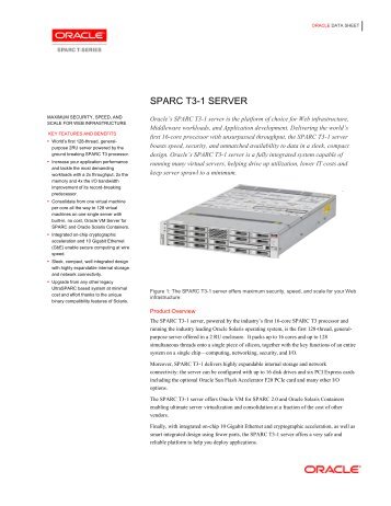 SPARC T3-1 Data Sheet - Oracle